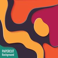 Paper cut out background with 3d effect vector