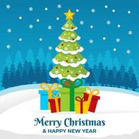 Merry Christmas and Happy New Year Banner vector