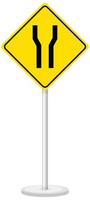 Yellow traffic warning sign on white background vector