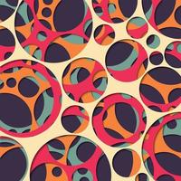 Paper cut out background, circles in vibrant colors vector