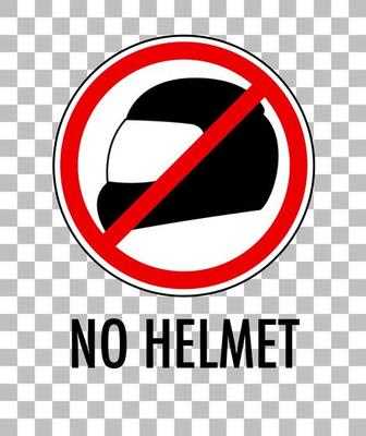 No helmet sign isolated on transparent background