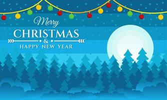 Merry Christmas and Happy New Year background vector