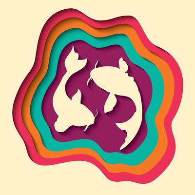 Paper cut out background with 3d effect