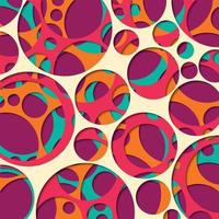 Paper cut out background, circles in vibrant colors vector
