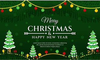 Merry Christmas and Happy New Year background vector