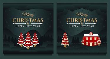 Merry Christmas and Happy New Year Banner vector