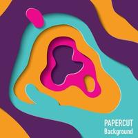 Paper cut out background with 3d effect vector