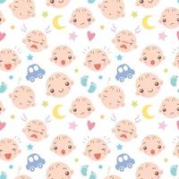 Baby face set vector