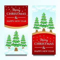 Merry Christmas and Happy New Year Banner template vector