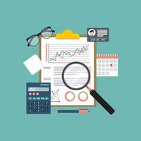 Auditing concept background with office objects vector