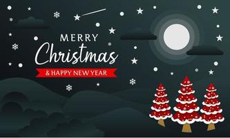 Merry Christmas and Happy New Year background vector