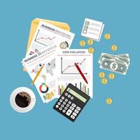 Auditing concept background with office objects vector