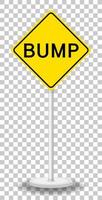 Yellow traffic warning sign on transparent background vector