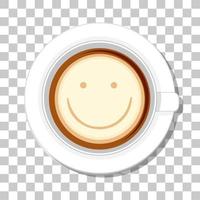 Coffee cup top view isolated on transparent background vector