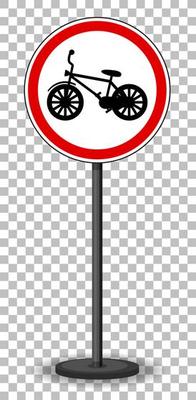 Red traffic sign on transparent background