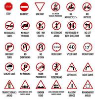 Set of mandatory road signs isolated on whte background vector