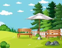 Nature park picnic empty scene vector