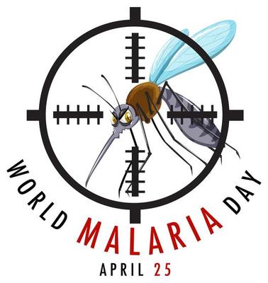 World Malaria Day logo or banner with mosquito sign