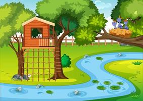 Nature park scene in cartoon style vector