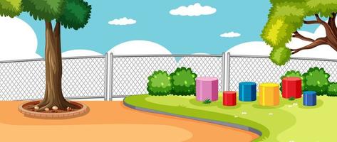 Park or playground in the school scene with blank sky vector