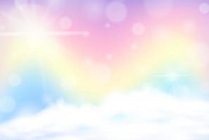 Rainbow pastel blurred sky background vector