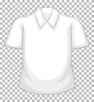 Blank white short sleeve shirt isolated on transparent background vector