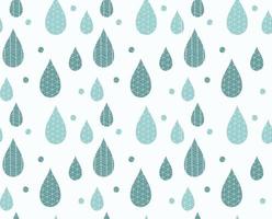 Seamless pattern with rain drops and line drawings vector