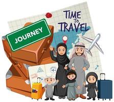 familia árabe de vacaciones vector