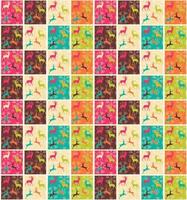 Seamless patterns with Christmas reindeers and snowflakes vector