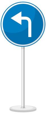 Blue traffic sign on white background