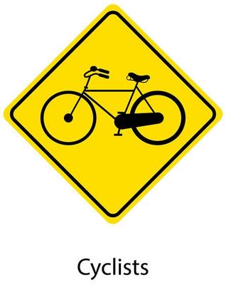 Yellow traffic warning sign on white background