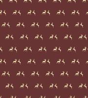 Seamless pattern with Christmas reindeers on brown background vector