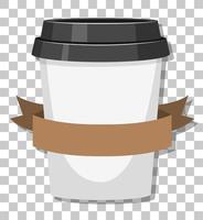 A paper coffee cup isolated on transparent background vector