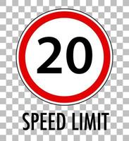 Red traffic sign on transparent background vector