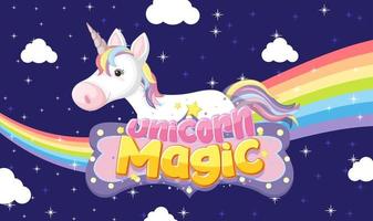 lindo banner de unicornio en color de fondo pastel vector