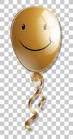Smile on golden balloon isolated on transparent background vector