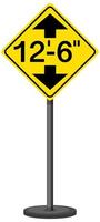 Yellow traffic warning sign on white background vector