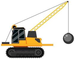 Side view of crawler crane isolated on white background vector