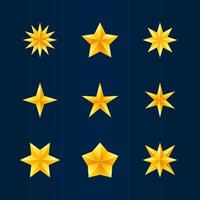 colección de iconos de estrella de oro vector