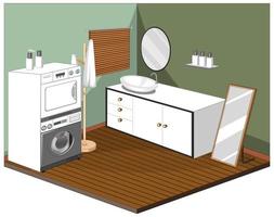 Laundry room interior with furniture vector