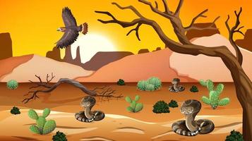 Wild desert landscape at daytime scene vector