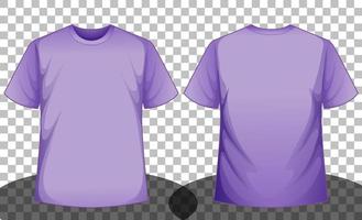 camiseta violeta de manga corta en la parte delantera y trasera vector