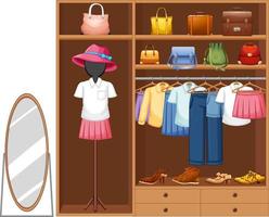 Interior design of dressing room background vector