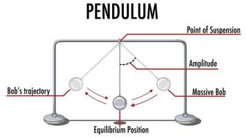 Infografía de movimiento del péndulo para educación física. vector