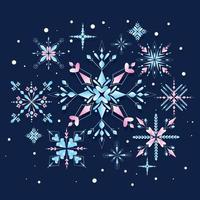 Beautiful Snowflake with Color Bright vector