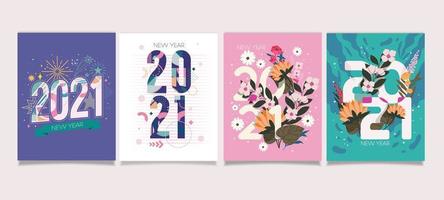 2021 New Year Card with Beautiful Color Pastel vector