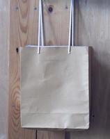 Brown recycled paper shopping bag photo