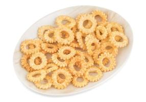 Plate of round ring snacks photo