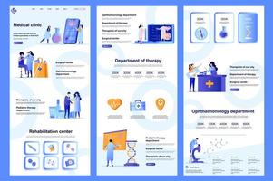Medical clinic flat landing page vector