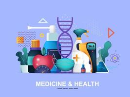 Medicine and health flat concept with gradients vector